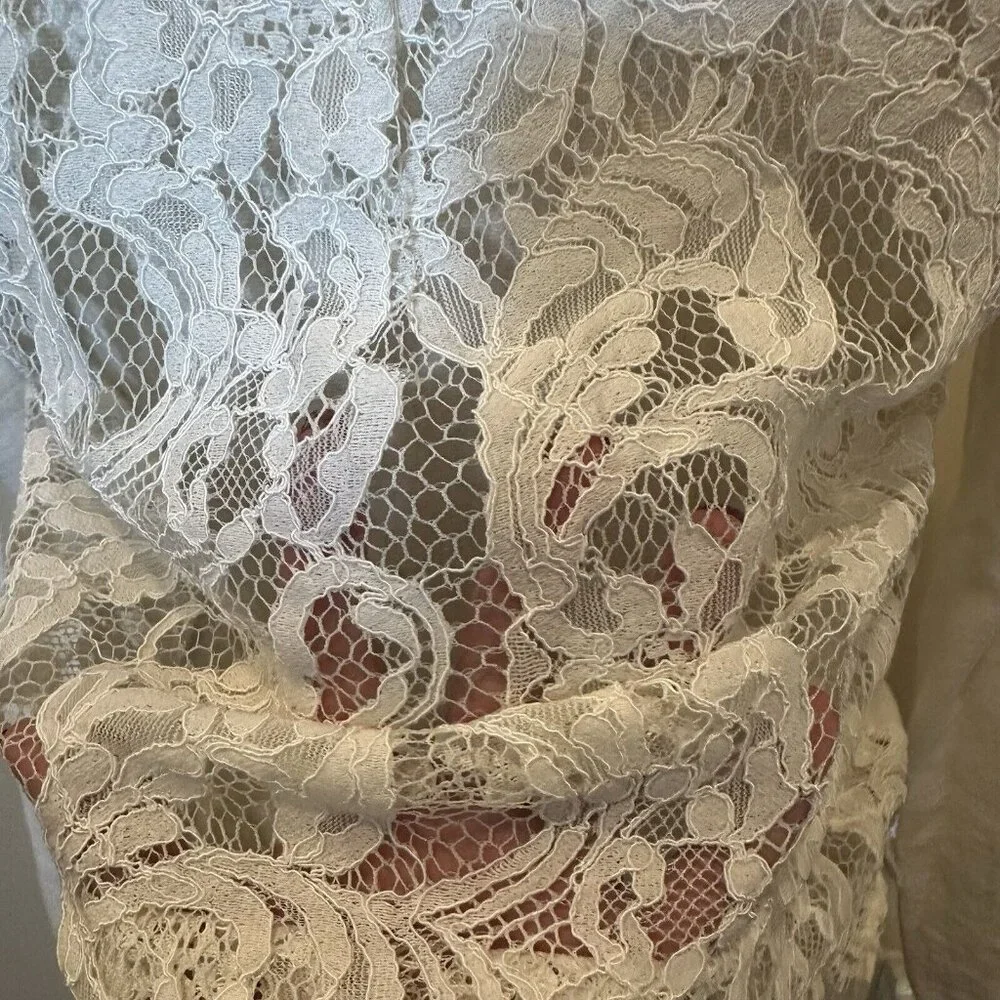 Cabi Sweater Women's XS White Cream Sophia Lace Back Sweater Feminine 5005 - Picture 14 of 14